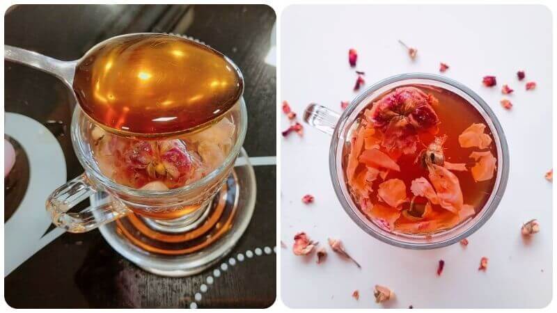 Cách pha trà hoa hồng mật ong